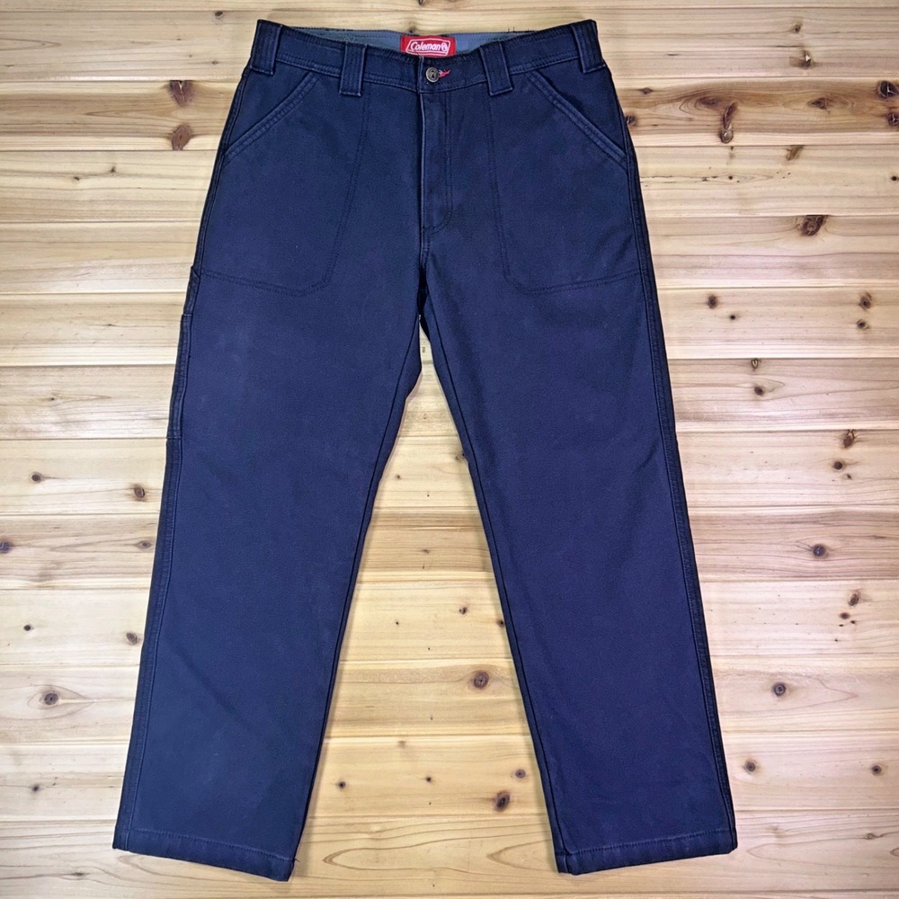 Coleman Pants Mens 32x30 Phantom Black Canvas Fleece Lined Utility Work Pants